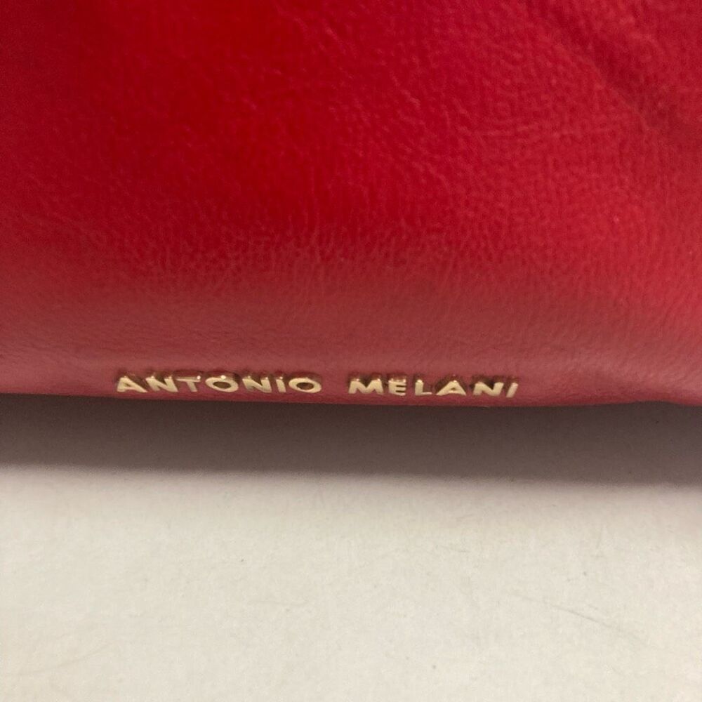 ANTONIO MELANI Women’s Red Leather‎ Tote Handbag Work Computer Bag 13.5X5X11.5 - Picture 7 of 12